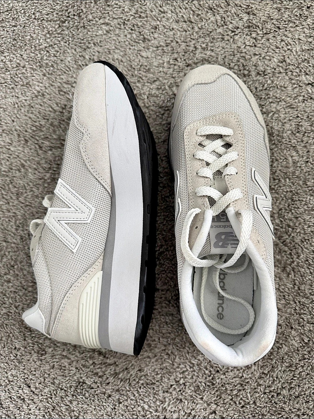 New Balance 574+ Sea Salt Black Women's White Sneakers